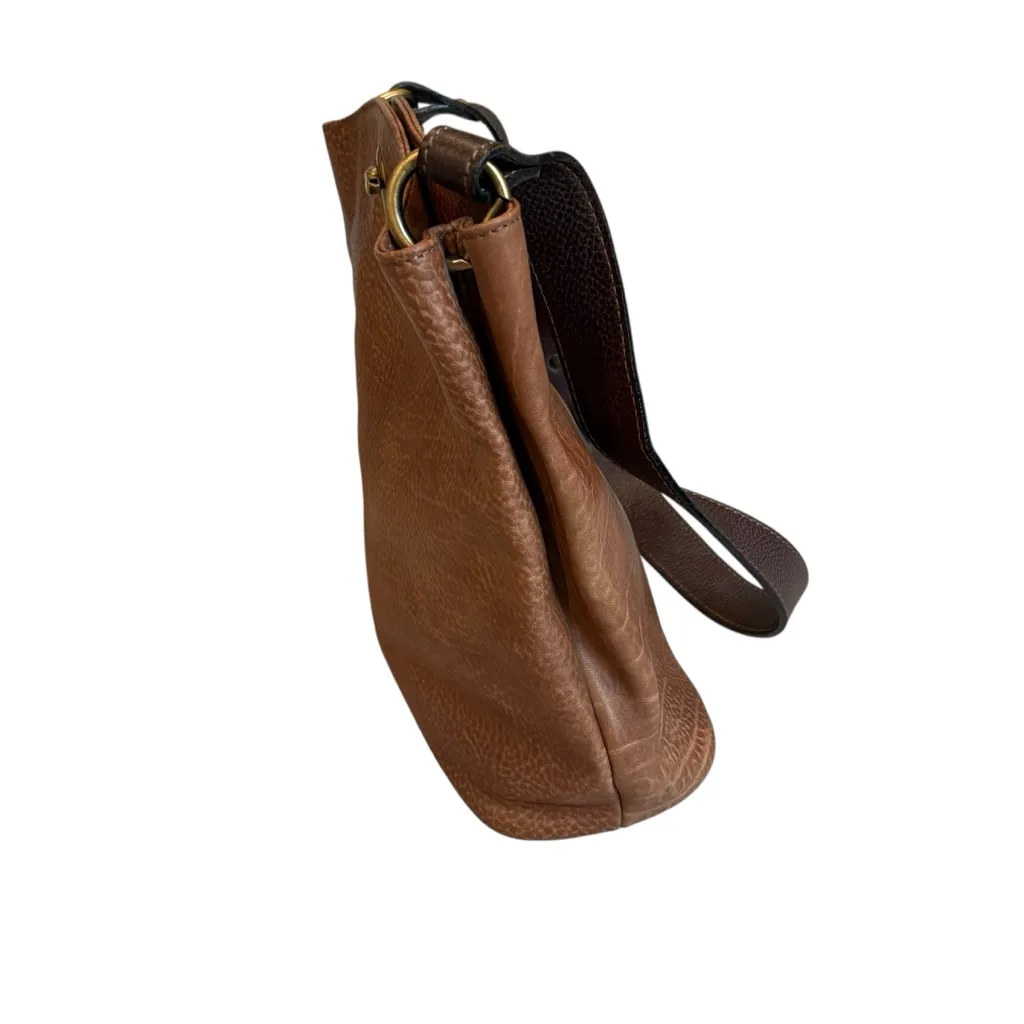 I Ponti Firenze Brown Penble Leather Wide Strap Shoulder Bag - Image 11