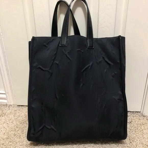 Fendi Vitello black Monster Yellow Eyes Nylon Tote - Image 4