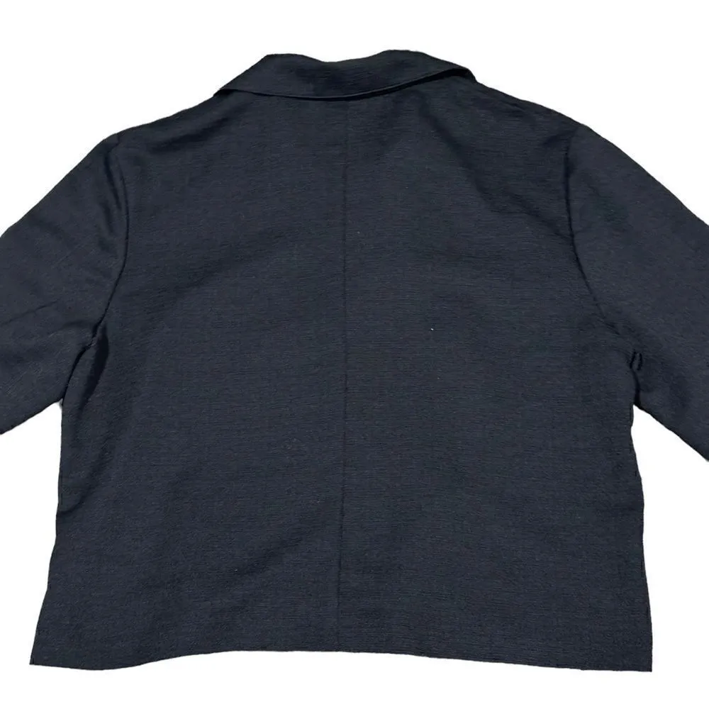 JM Collection JM Collections Black Cropped Long Sleeve Blazer Jacket Size XL - Image 5