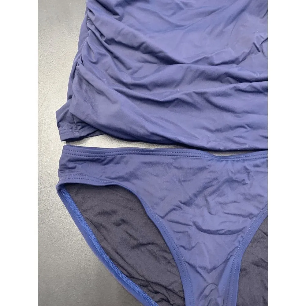 Calvin Klein Women's Navy Blue Tankini Top & Bikini Size XS - Image 2