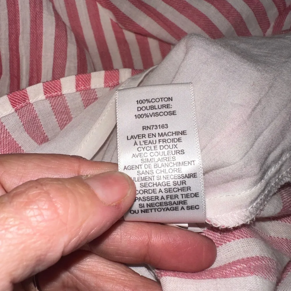 EUC CUPIO BLEND RED & White stripes.double Ruffled bell sleeve Sz M - Image 8