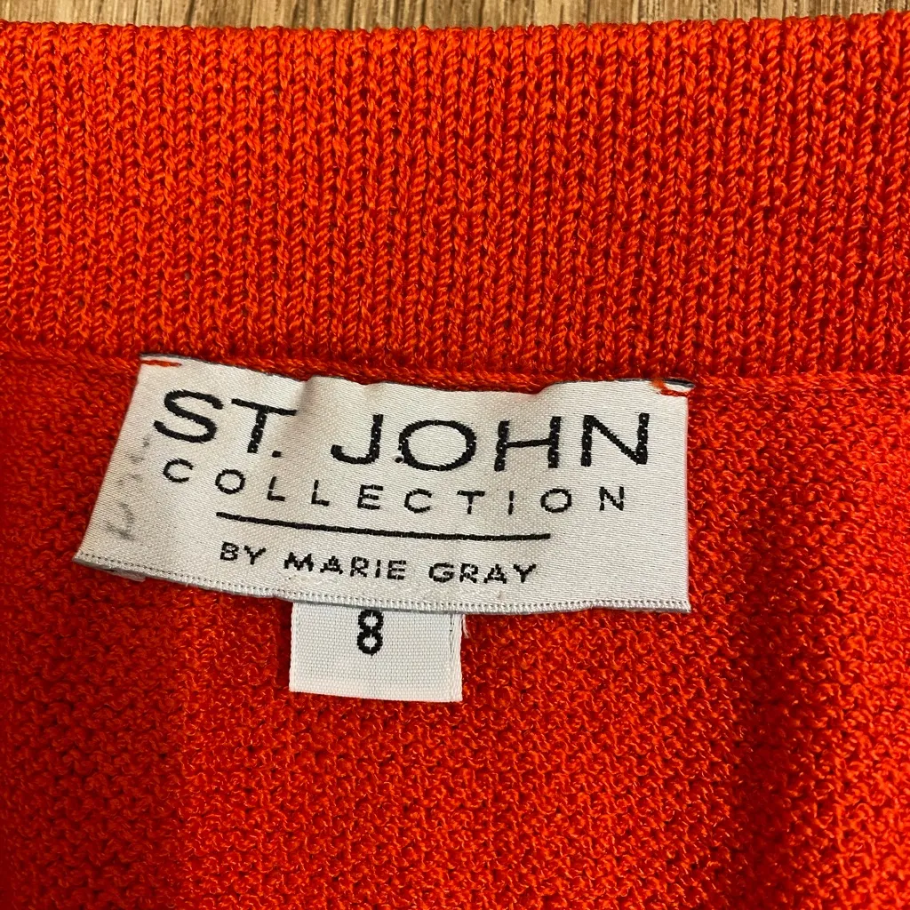 St. John Vibrant Orange Pencil Skirt - Image 4