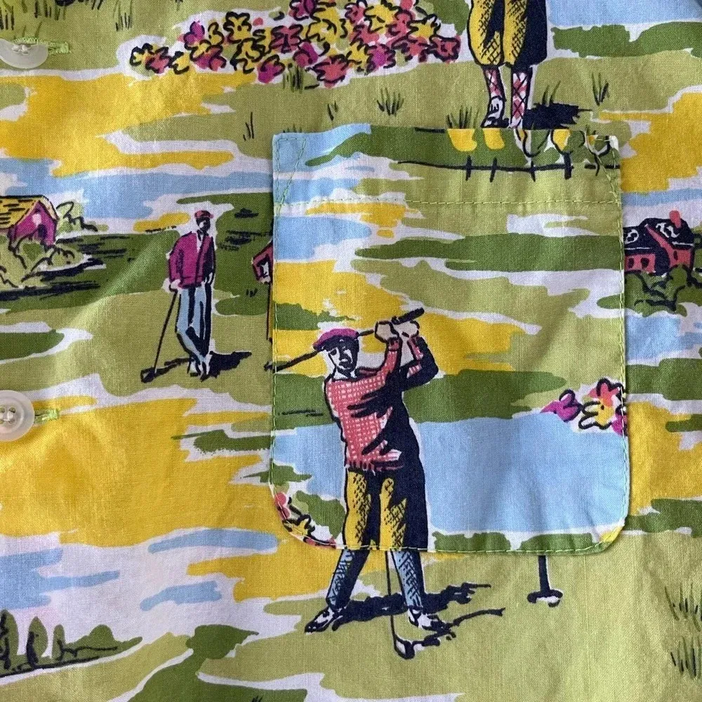 Vintage Nick and Nora 100% Cotton Nightgown Rare Print Golfers Women’s S/M PJs - Image 7