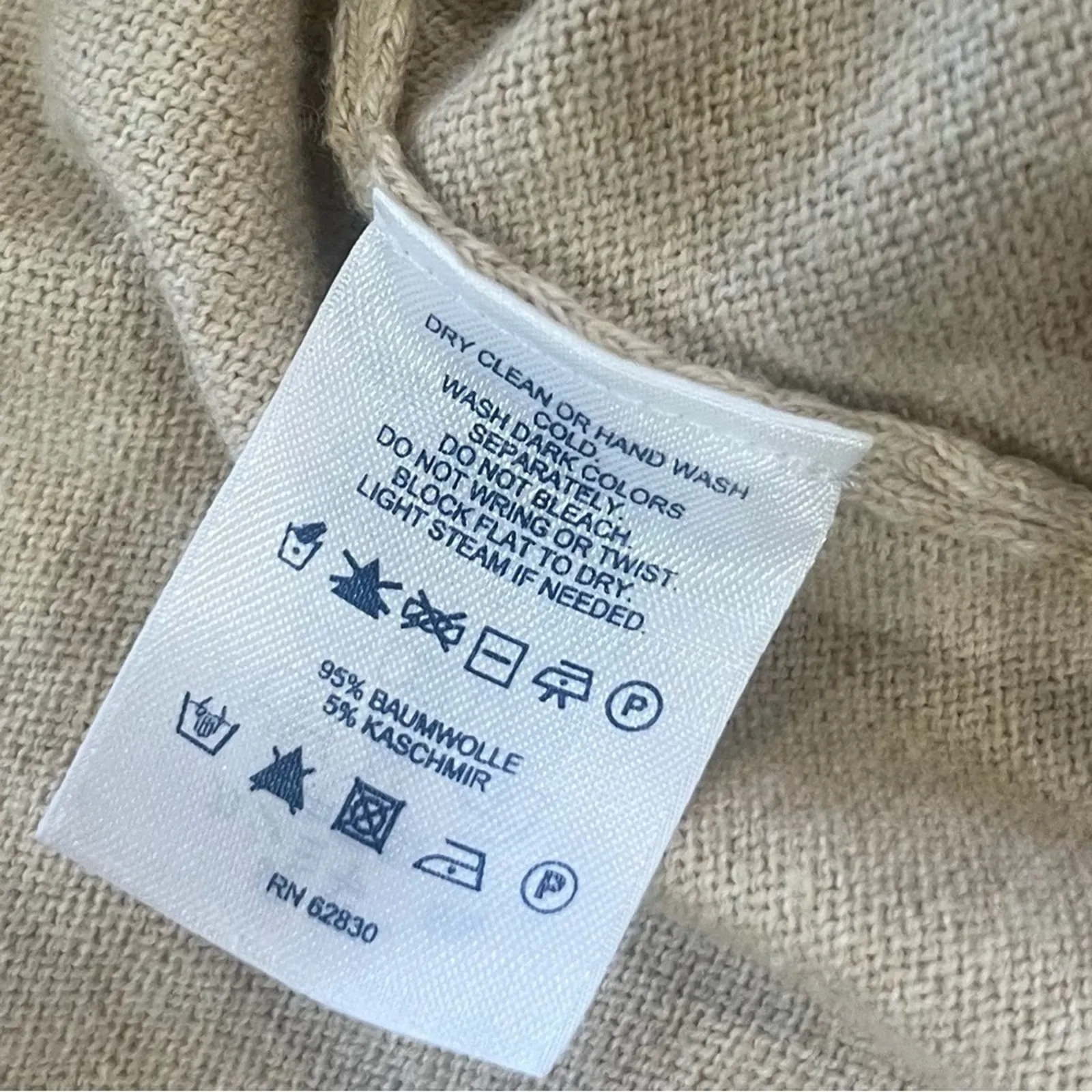 Lands End Womens Size Small Tan Long Sleeve Knit Front Clasp Cardigan Sweater - Image 7