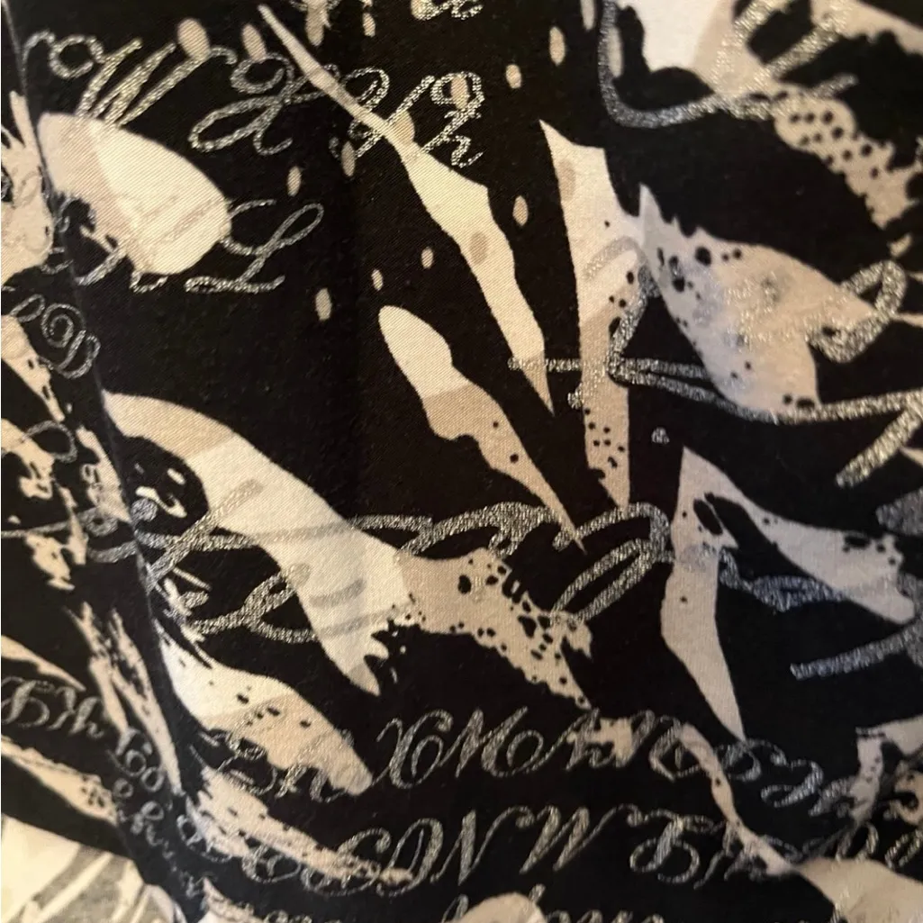 Peter Nygard Black and Cream‎ Blouse Elegant Top - Image 4