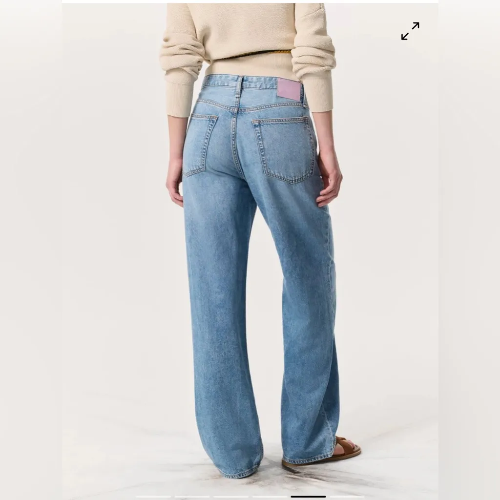 Rag & Bone Logan Wide Leg Jeans Light Tone Linen High Rise 90s Y2K Sz 32 - Image 5