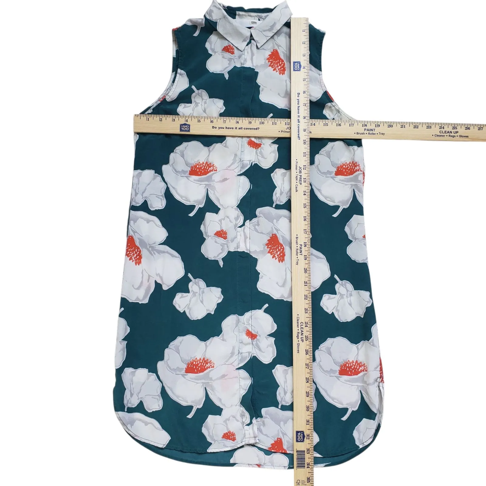 Equipment Janna Silk Dress Womens XS Floral Green Collar Button Front Sleeveless - Image 6