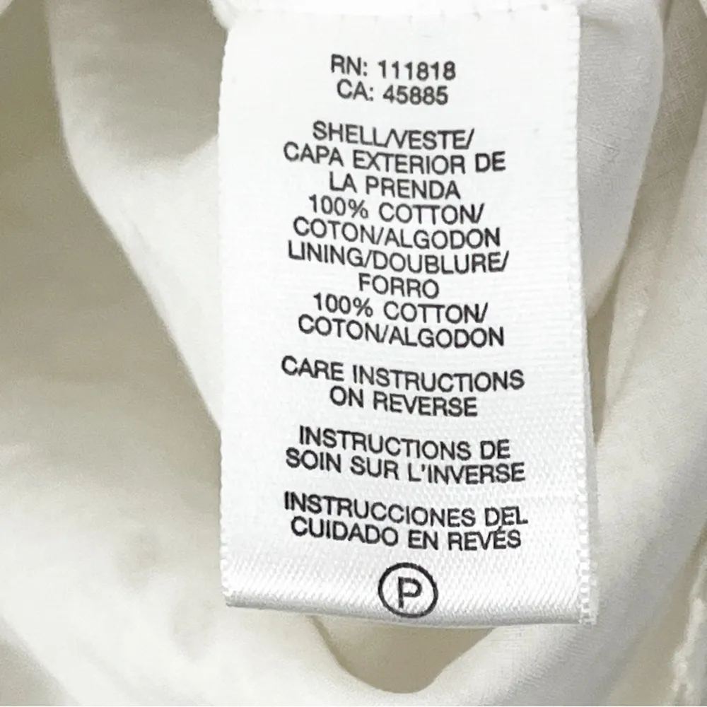 MICHAEL KORS White Eyelet V-Neck Flat Pockets Lined Sleeveless, Dress Size 8 - Image 4