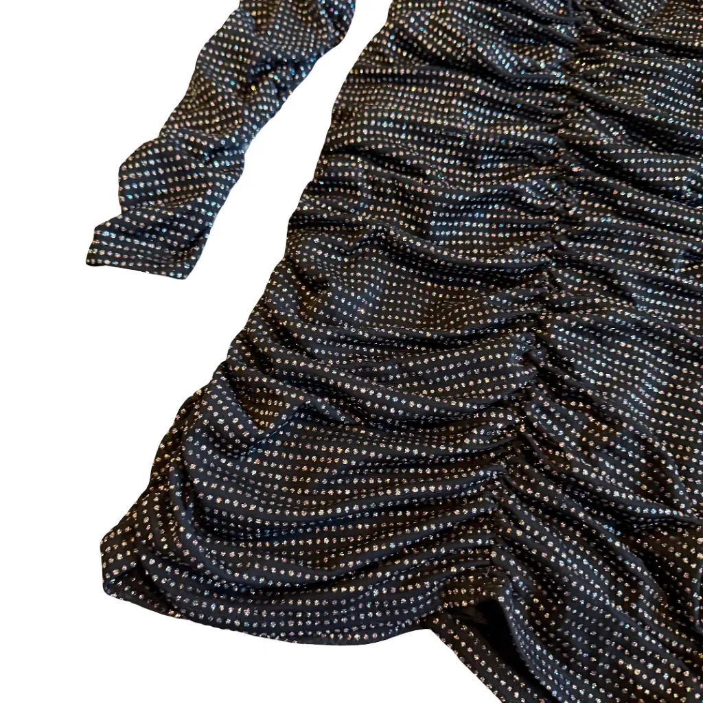 For Love & Lemons All That Glitters Black Bodycon Dress Sparkle Mini Size Small - Image 6