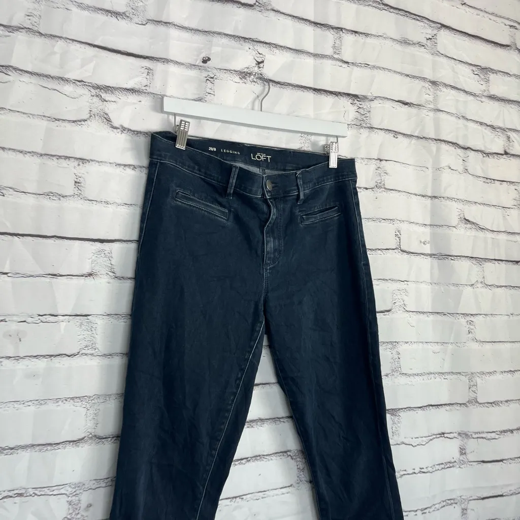 Ann Taylor LOFT High Rise Legging Jeans Indigo Dark Wash Women’s 10 Stretch Y2K - Image 3