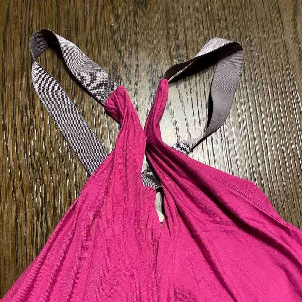 Apres Ramy Brook Magenta Gray Lisa Cross Front Tank Top, Medium - Image 3
