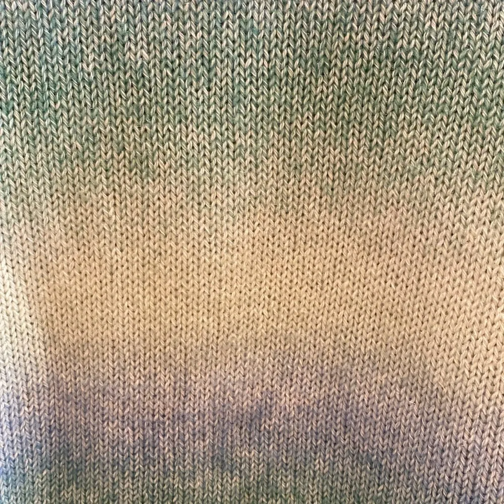 J Crew (2023) Cotton Crew Neck L/S Ombré Stripe Cream Green Blue CreamSweater XS - Image 3