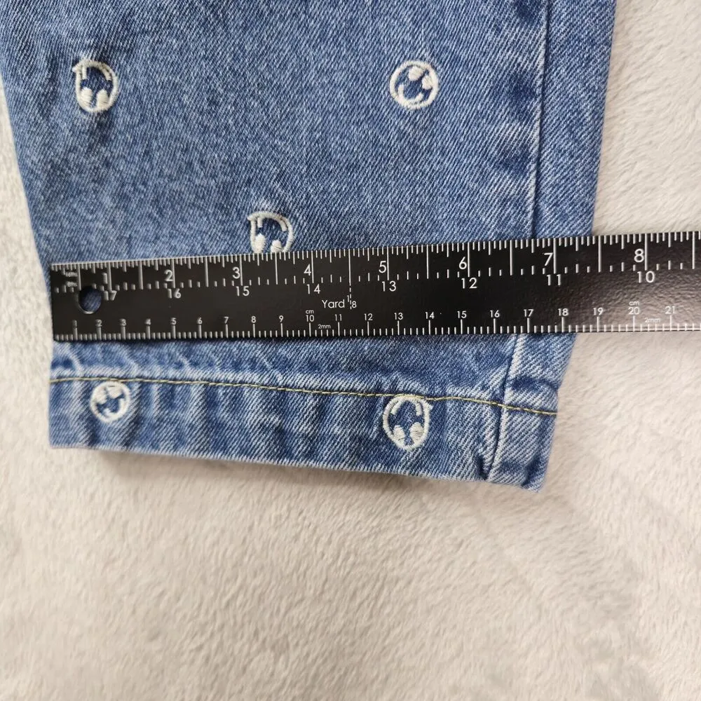 Urban Outfitters BDG Embroidered Smiley Face Denim Jeans Elastic Waist Size S - Image 7