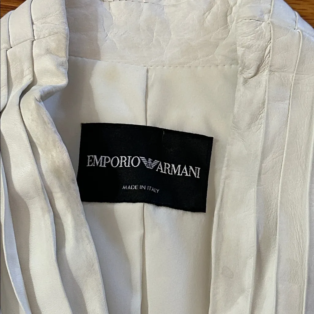 Giorgio Armani Vintage Lamb Leather Jacket Sz M - Image 6