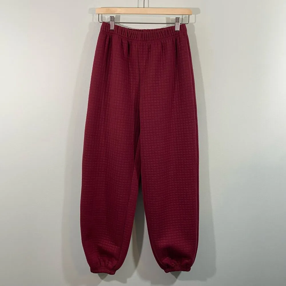 Princess Polly Women's Arabella Dark Red Quilted Pull On Jogger Size US 4 - Image 3