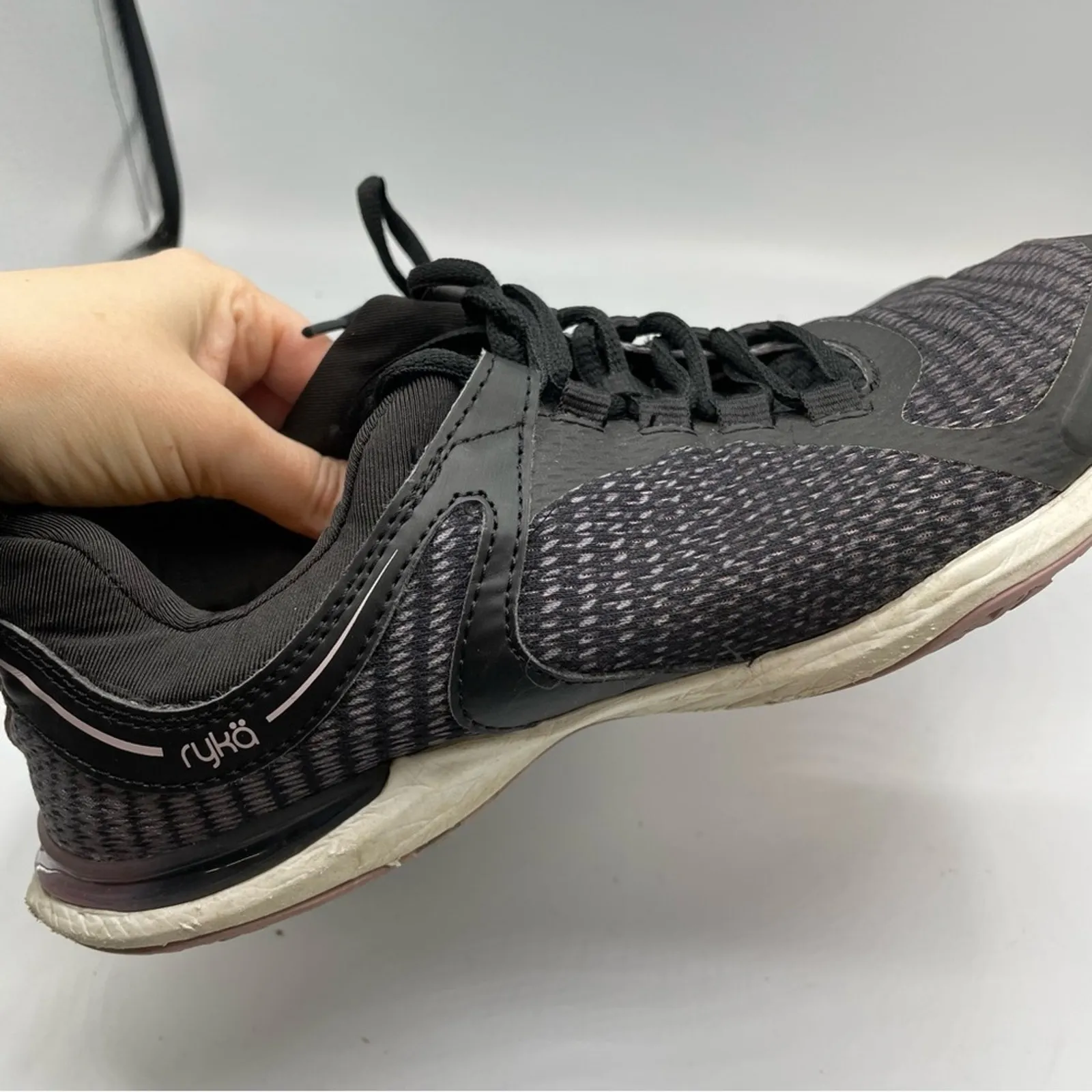 Ryka Black Graphite Running Shoes Sneakers Womens 9 Lace Up Comfort Classic - Image 10