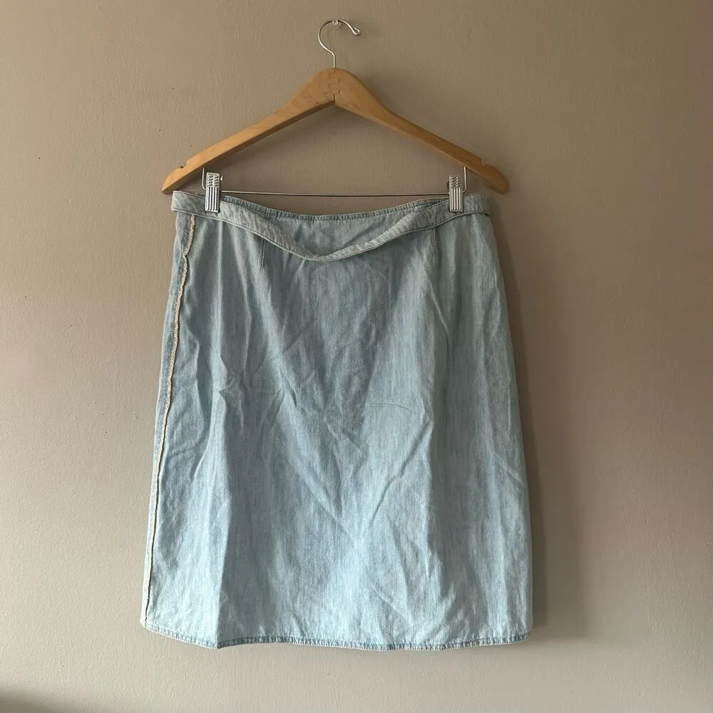 Gabriele Strehle Jeans Denim Wrap Skirt Size 12 NEW WITH TAGS Blue - Image 5