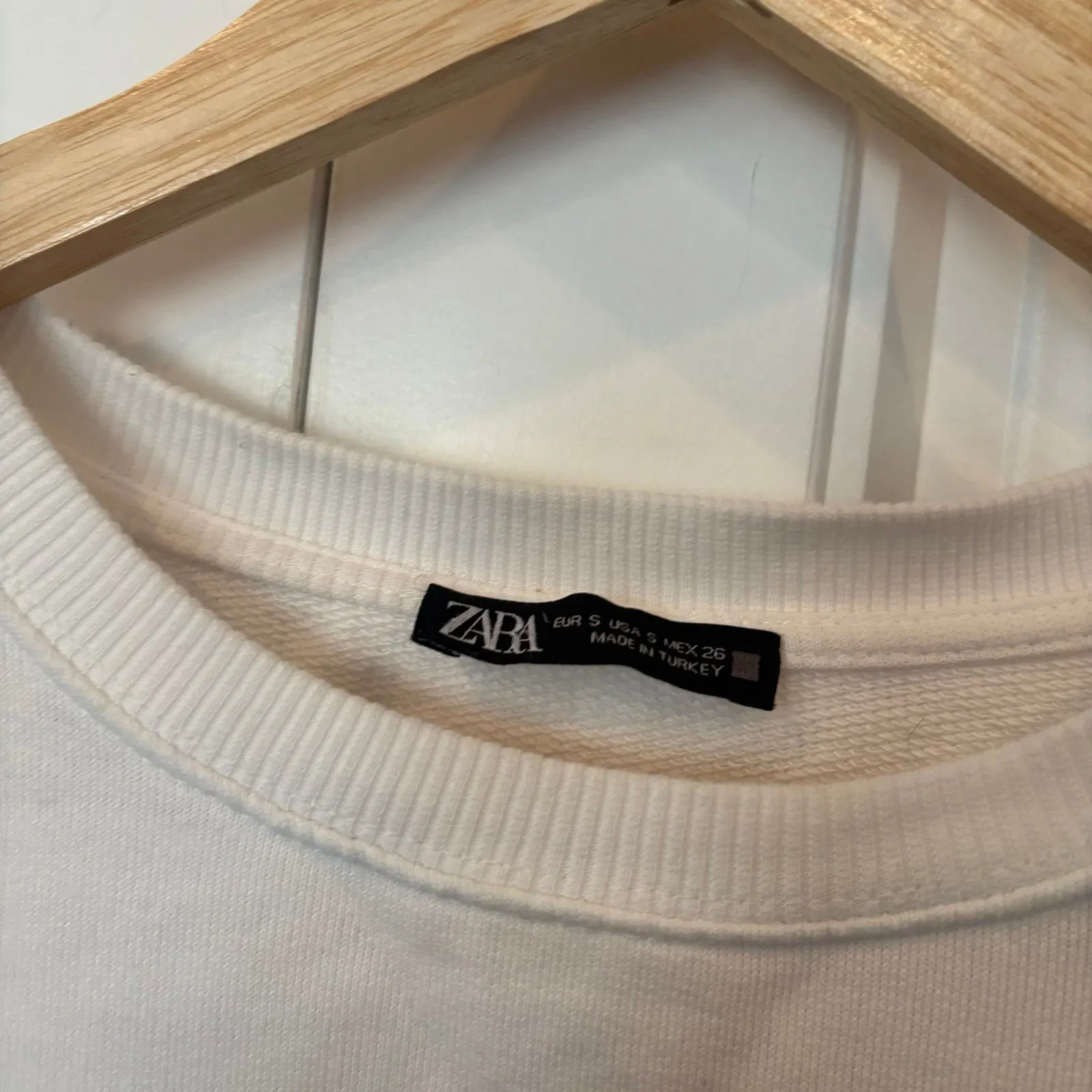 Zara‎ White Sweatshirt Size Small - Image 7