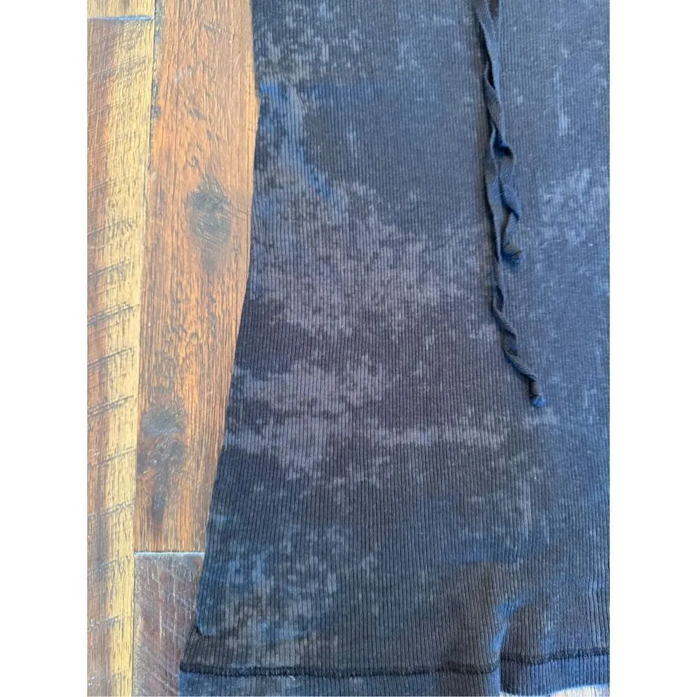 Free people tank top size xs acid wash body con long lined tie front - Image 2