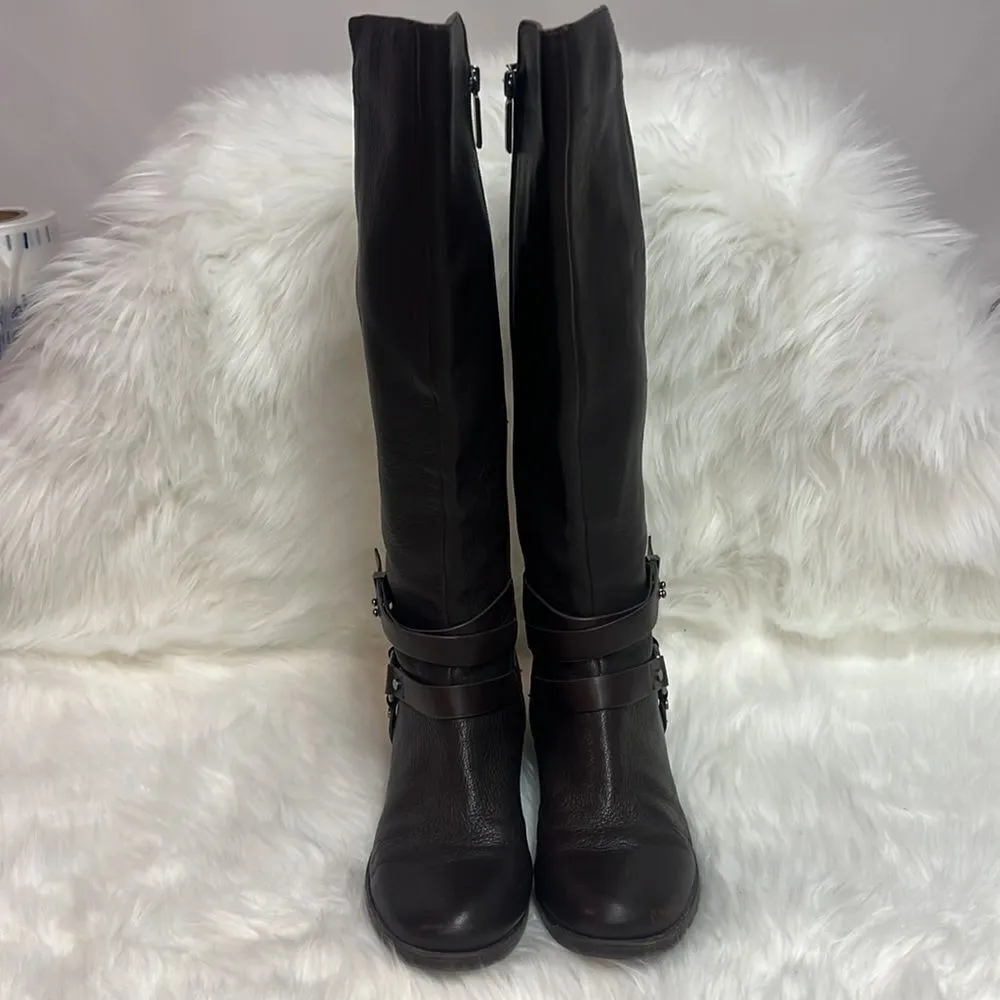 BCBGeneration brown leather harness equestrian boots, size 7, BIN 14 - Image 6