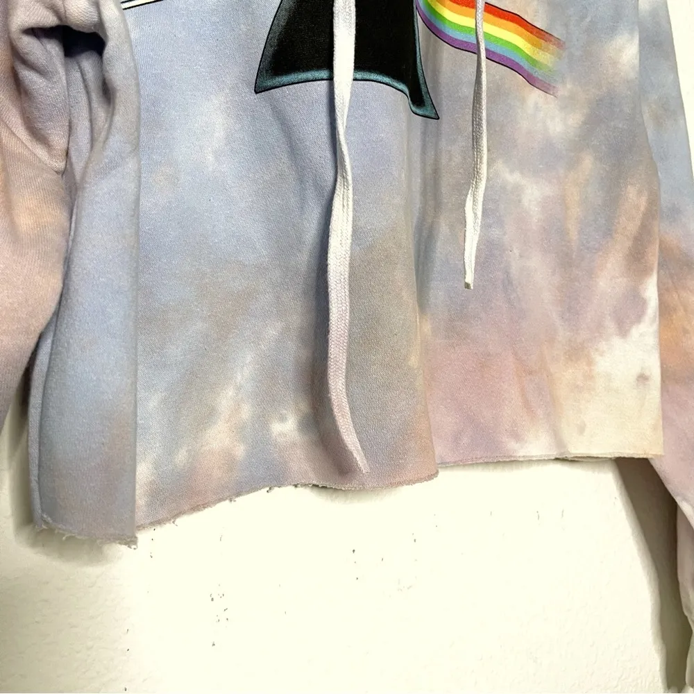Pink Floyd Tie Dye fleece Cropped Hoodie Sweater size XS / S NWT - Image 4