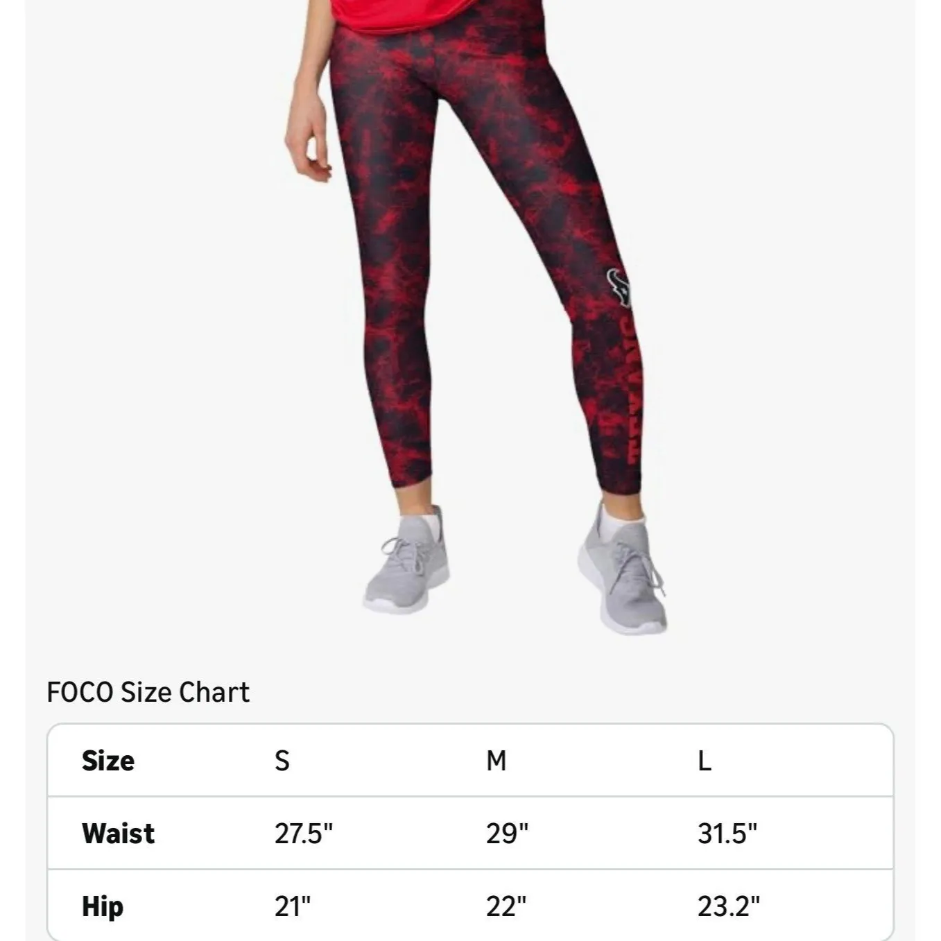 FOCO NFL Houston Texans Team Color Cloud Leggings Size M New With Tags Size M - Image 9