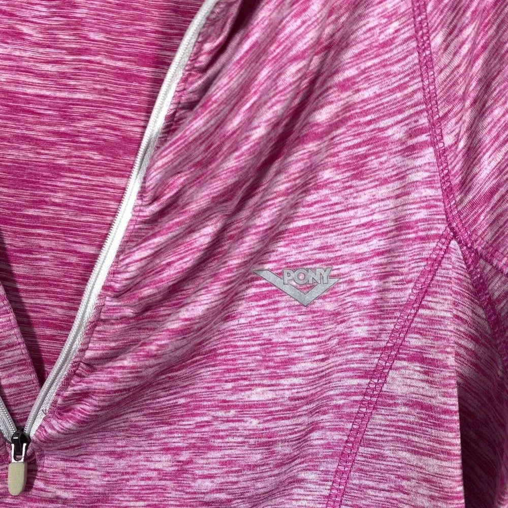 Pony Running Womans Large Heathered Pink Top Activewear Sweatshirt Pullover Back - Image 6