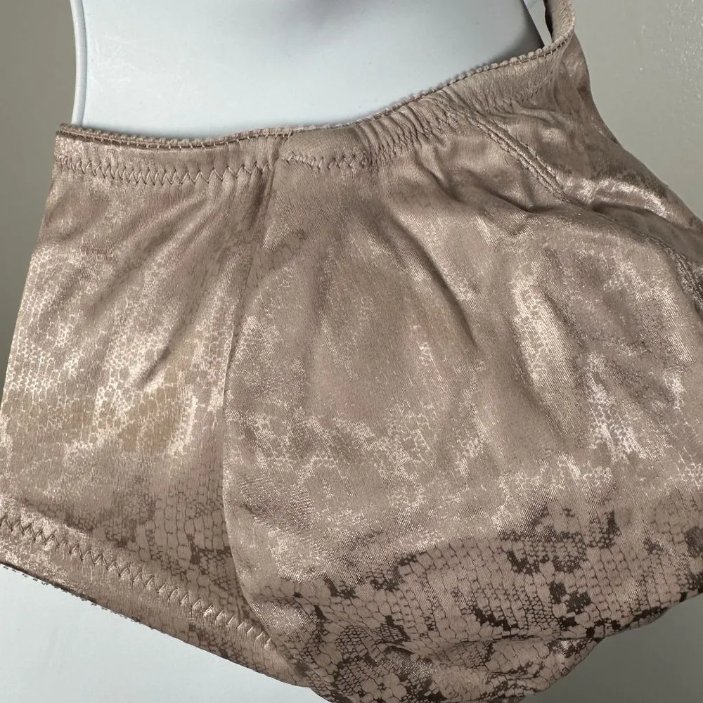 Vintage Cabernet 34DD Bra 2321 Satin Beige Double Knot Animal Print Size undefined - Image 10