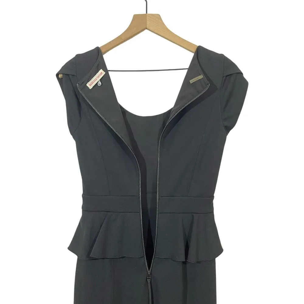 Rebecca Taylor Peplum Sheath Dress - Black - 4 - Image 9