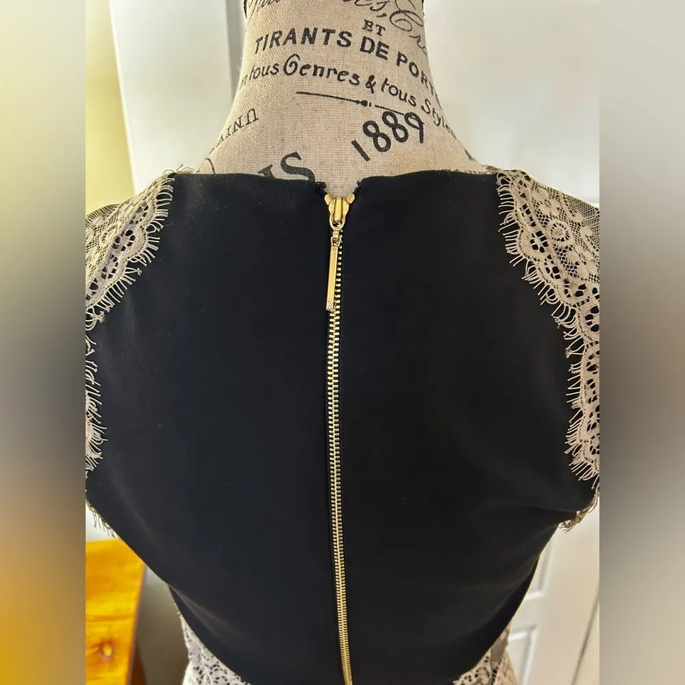 ERIN by ERIN FEATHERSTONE Shelby Lace Appliqué Body Contour Dress Sz 2 Black - Image 8