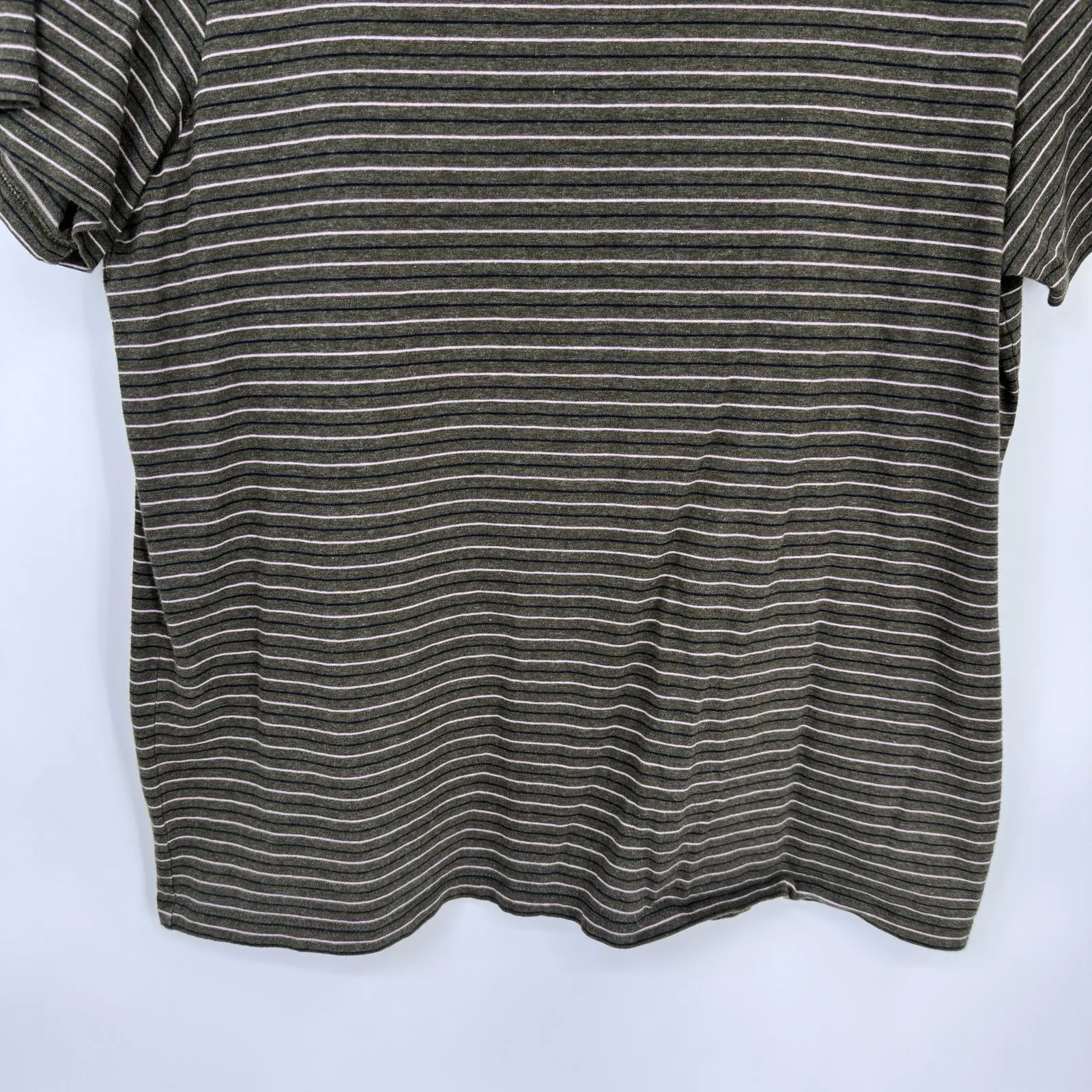 Bombas Basic Tee T-Shirt Womens Large Green Pink Blue Stripe Peruvian Cotton - Image 3