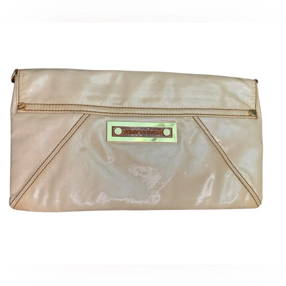 Rare Tory Burch cream studded gold detail Clutch   Envelope Style vintage bag - Image 7