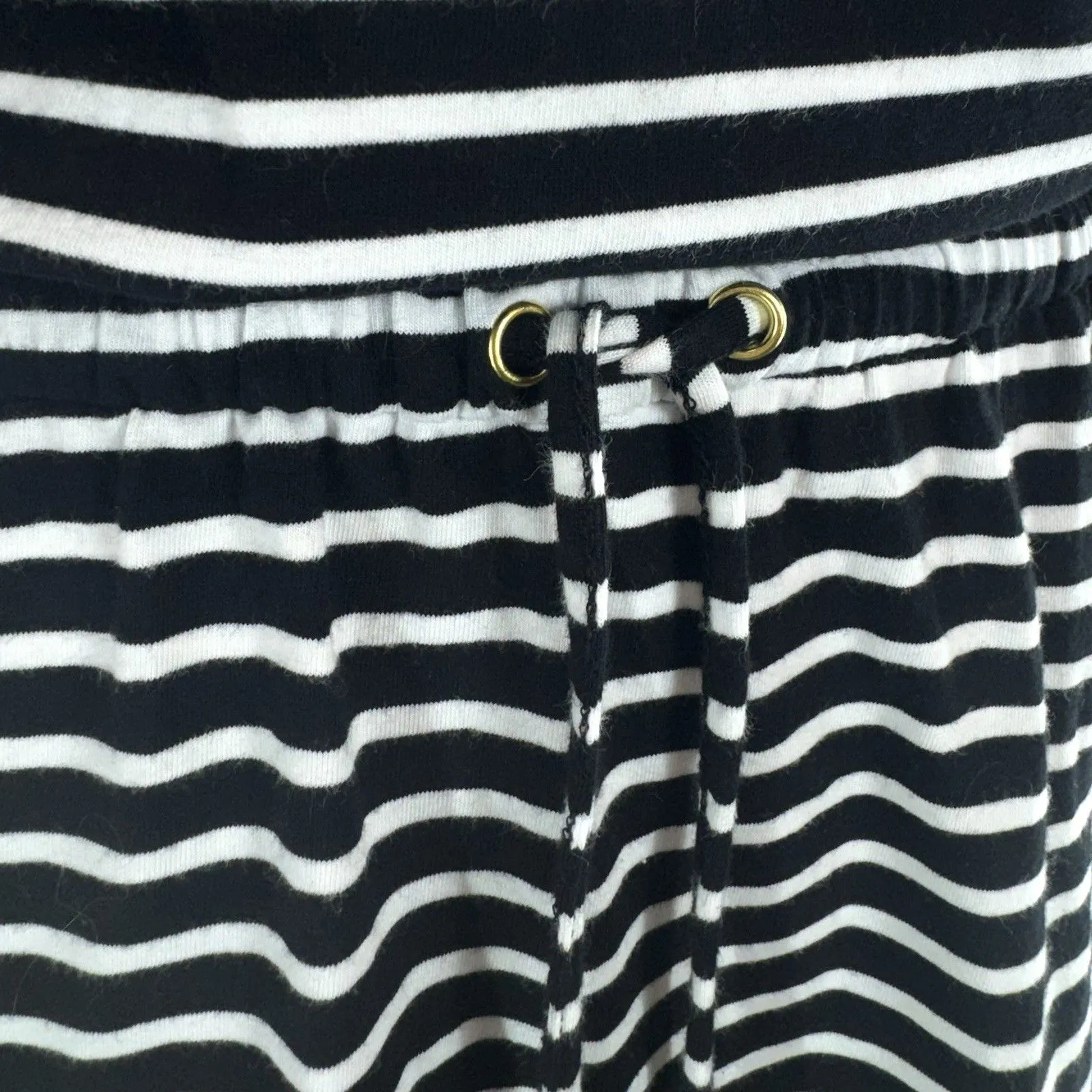 MICHAEL Michael Kors Striped Knee Length Dress XS White Black Gold Zip Old Money - Image 6