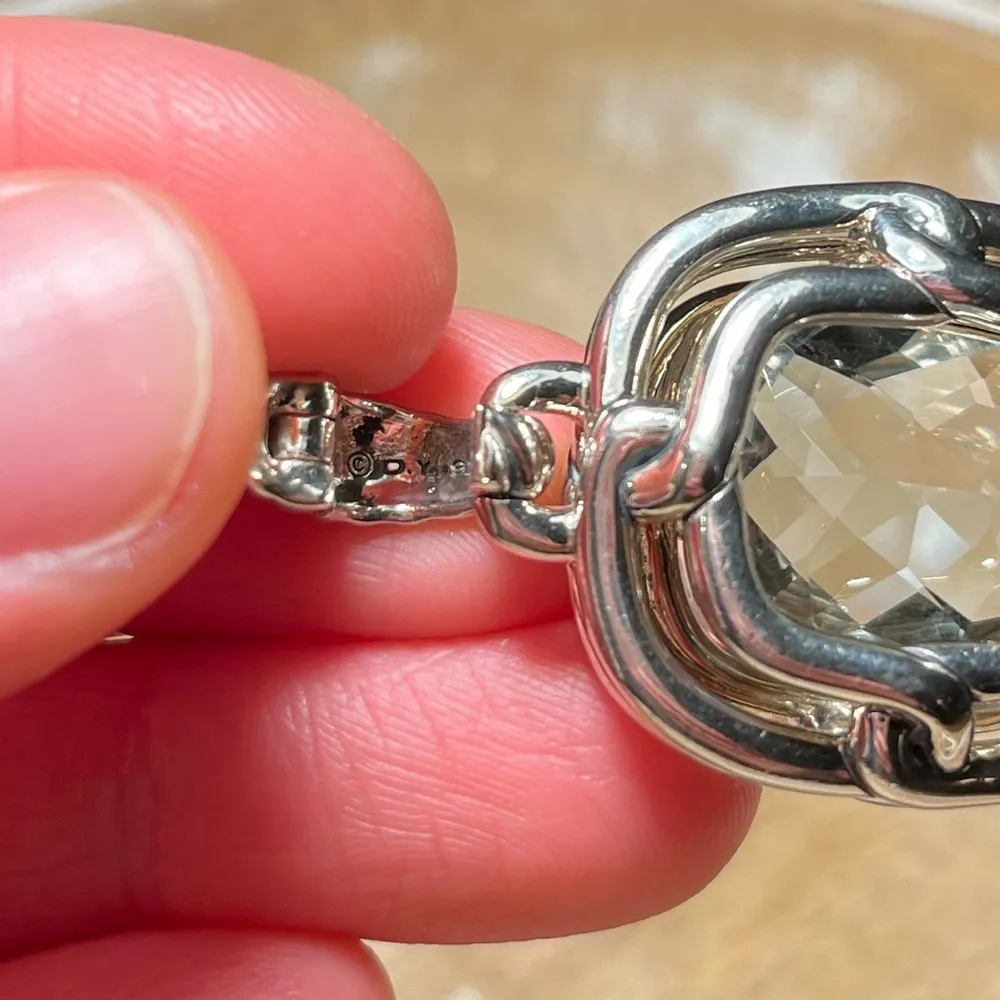 Sterling Silver Diamond Prasiolite Labyrinth Enhancer Pendant - Image 14