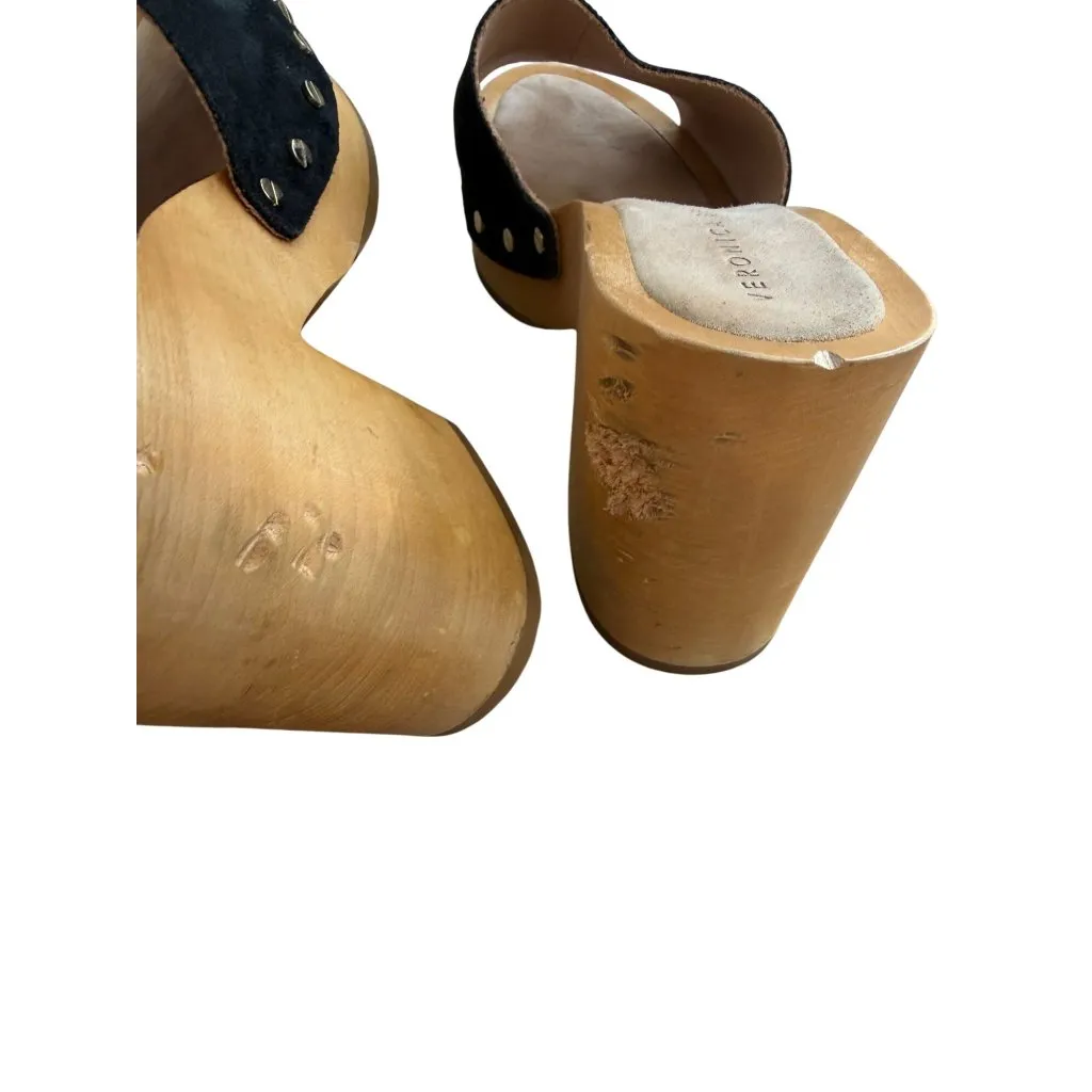 VERONICA BEARD Hannalee Black Suede Clog Sandals Size 9 - Image 5