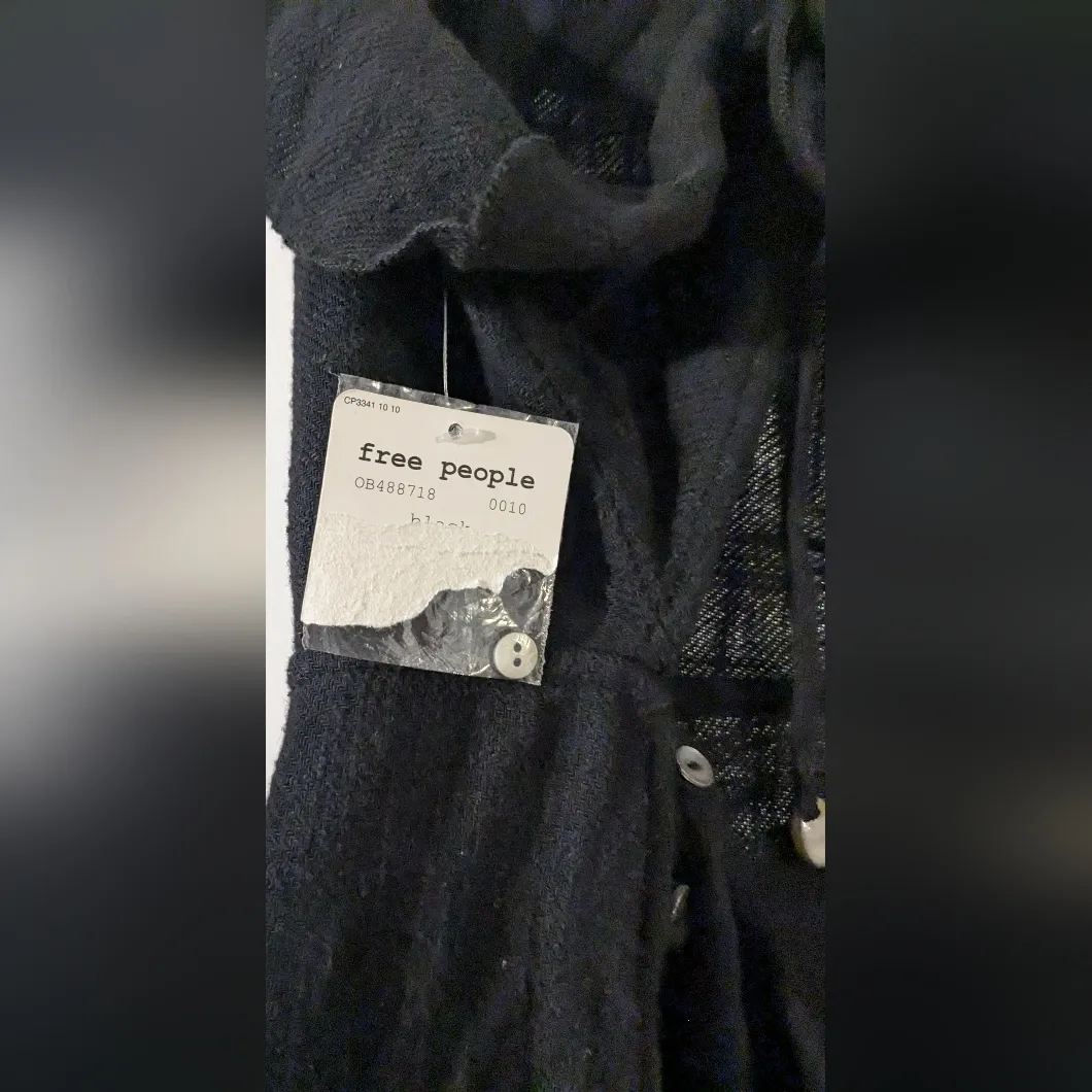 Free People More Than A Mini Gauze Tie-Back Mini Dress Black Sz L/G NWT - Image 9