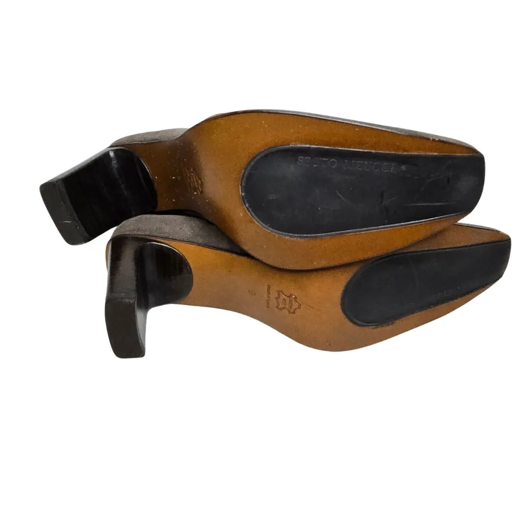 Sesto Meucci Embroidered Suede Mid Calf Boots Size 9N Vintage - Image 3