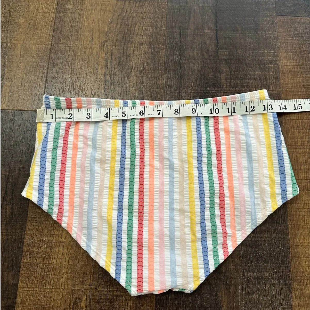 J. Crew Boy Short Bikini Bottom in Suckered Rainbow Stripe Size Small - Image 5