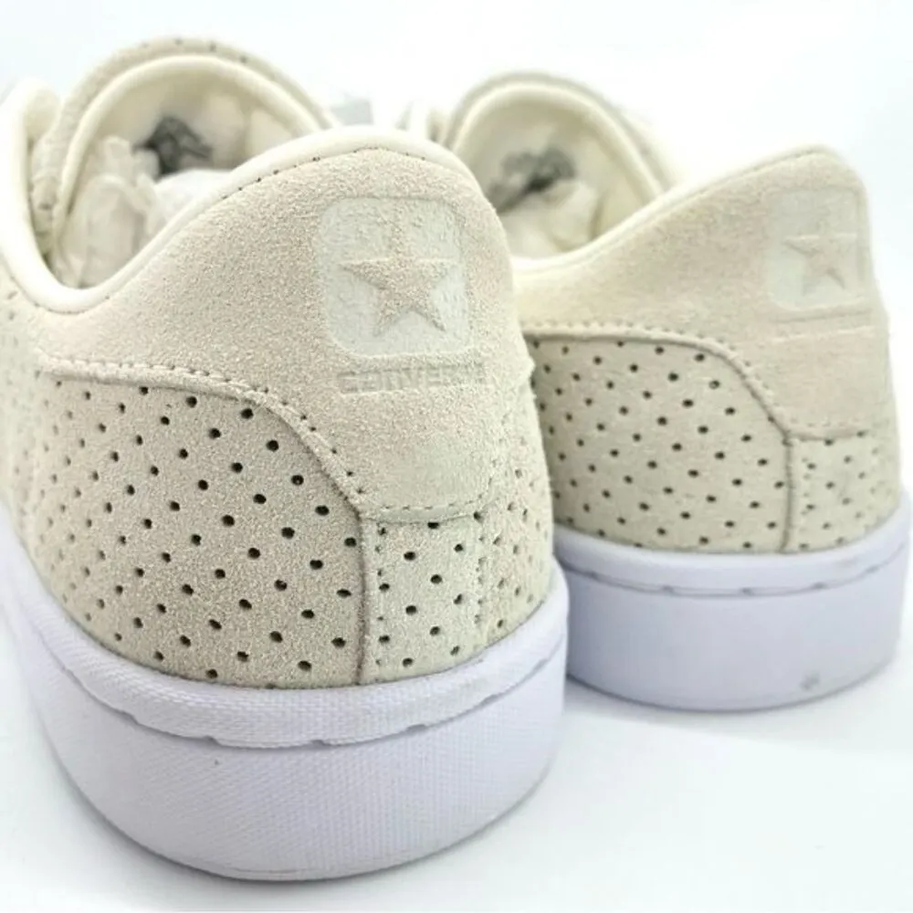Converse Women’s Pro Leather Suede Egret/White Shoes Sneakers New - Image 4
