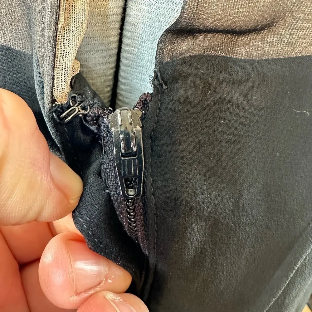 Georgia Bullock Vintage 1960’s Sheer Silk Overlay Black Midi Dress Sz Small. - Image 8