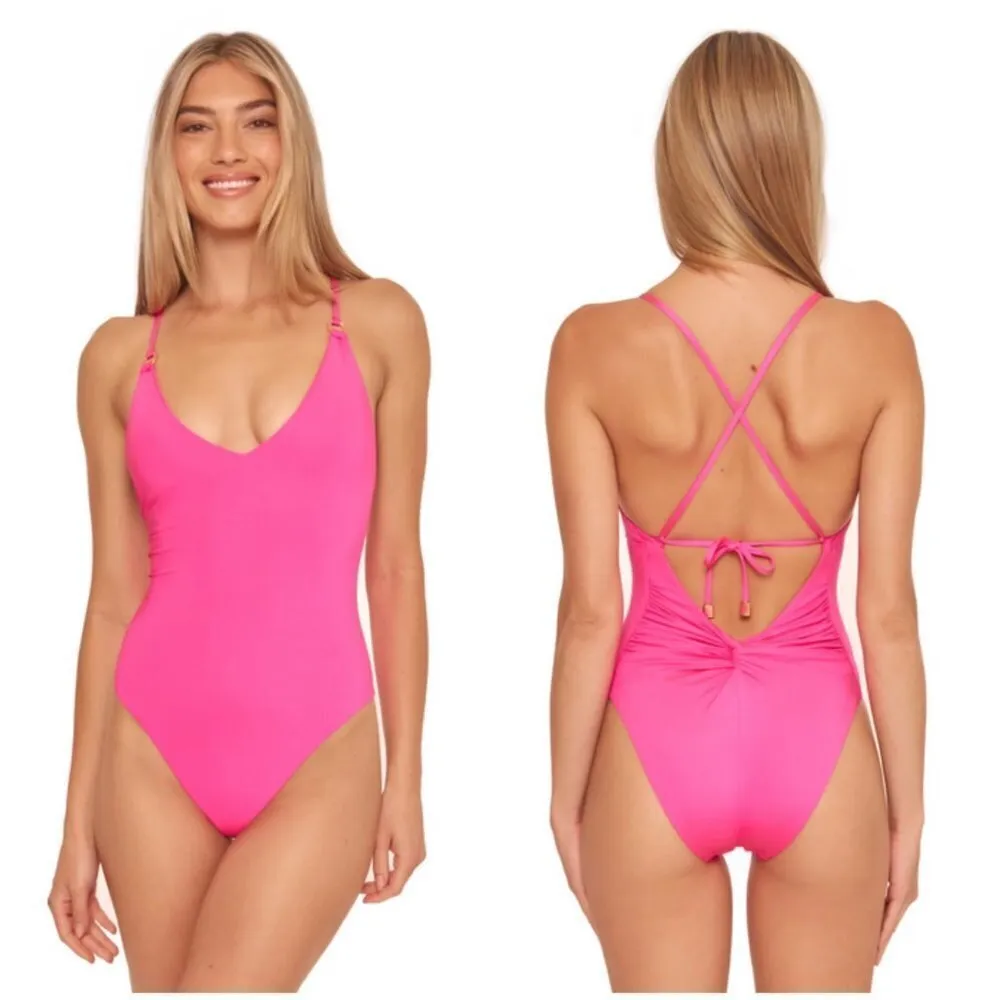 💕TRINA TURK💕 Monaco Convertible One Piece Swimsuit ~ Pitaya Pink 4 NWT - Image 3