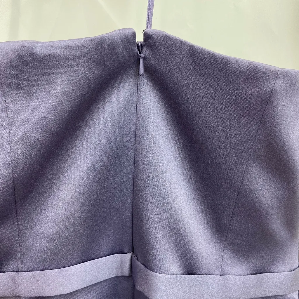 NEW Michaelangelo women’s dim lilac‎ belted strapless satin formal gown dress 4 - Image 7