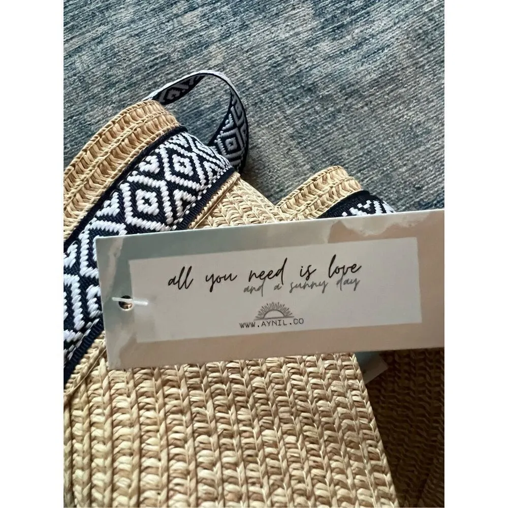 NWT! Aynil Foldable Straw Sun Visor Tan - Image 7