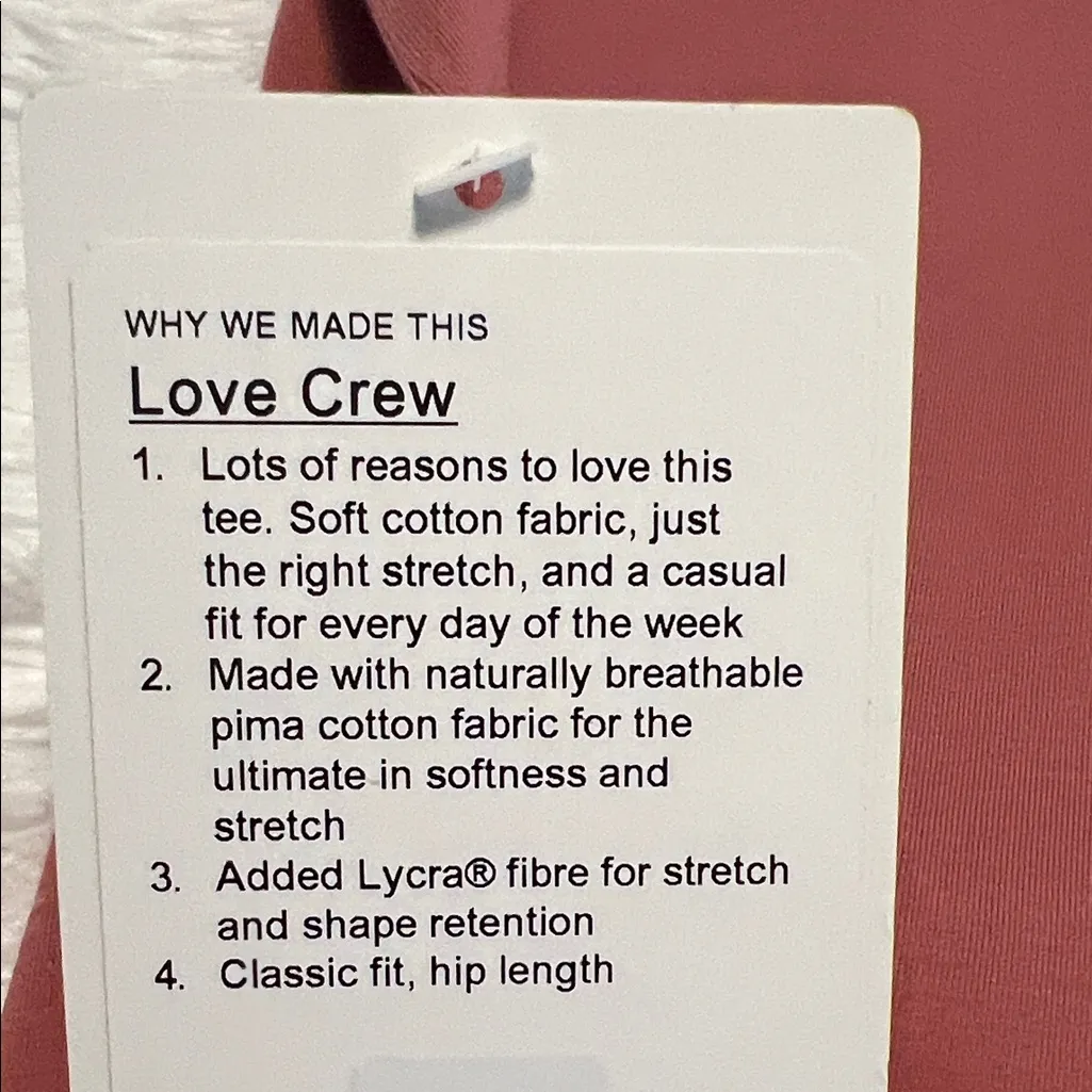 Lululemon Love Crew T Shirt Size 6 - Image 6