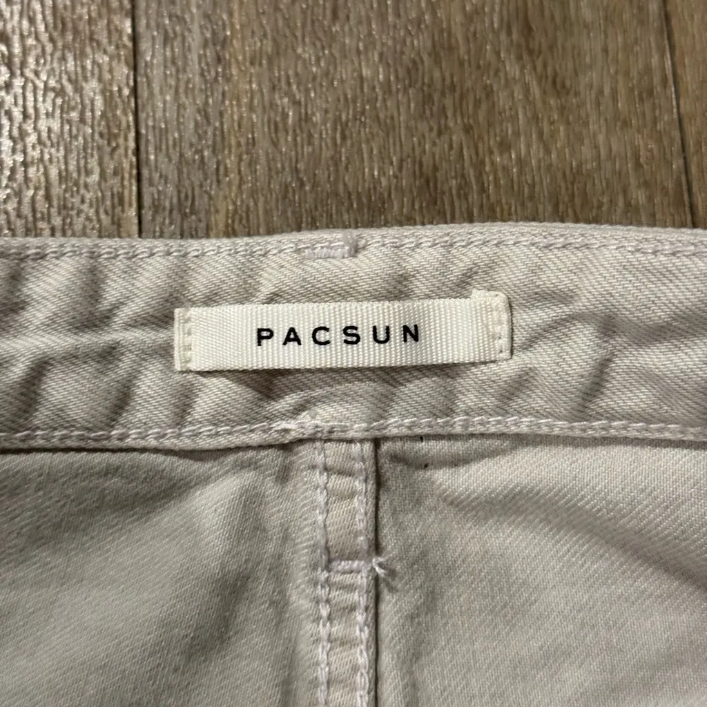Pacsun Cream White 90s Boyfriend Straight Leg Jeans Distressed Size 27 - Image 2