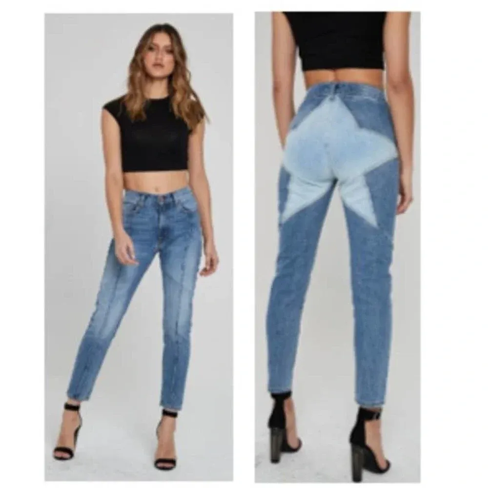 Revice Venus Crop Star Jeans in Stargazer Medium Wash‎ Blue Size 26 - Image 2