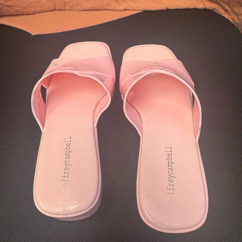 Jeffrey Campbell  Pink Platform Mules - Image 5