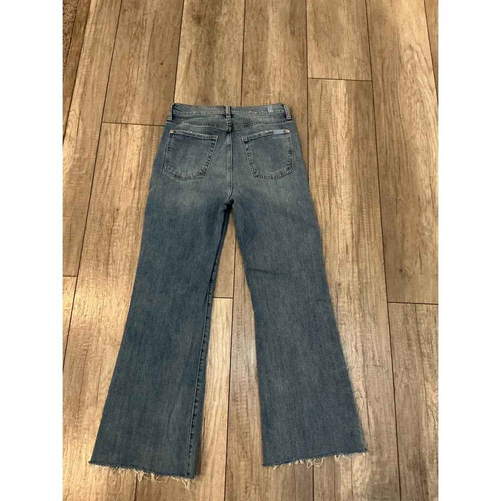 7 For All‎ Mankind Ultra High Rise Dojo Wide Leg Jeans Distressed Size 28 - Image 10
