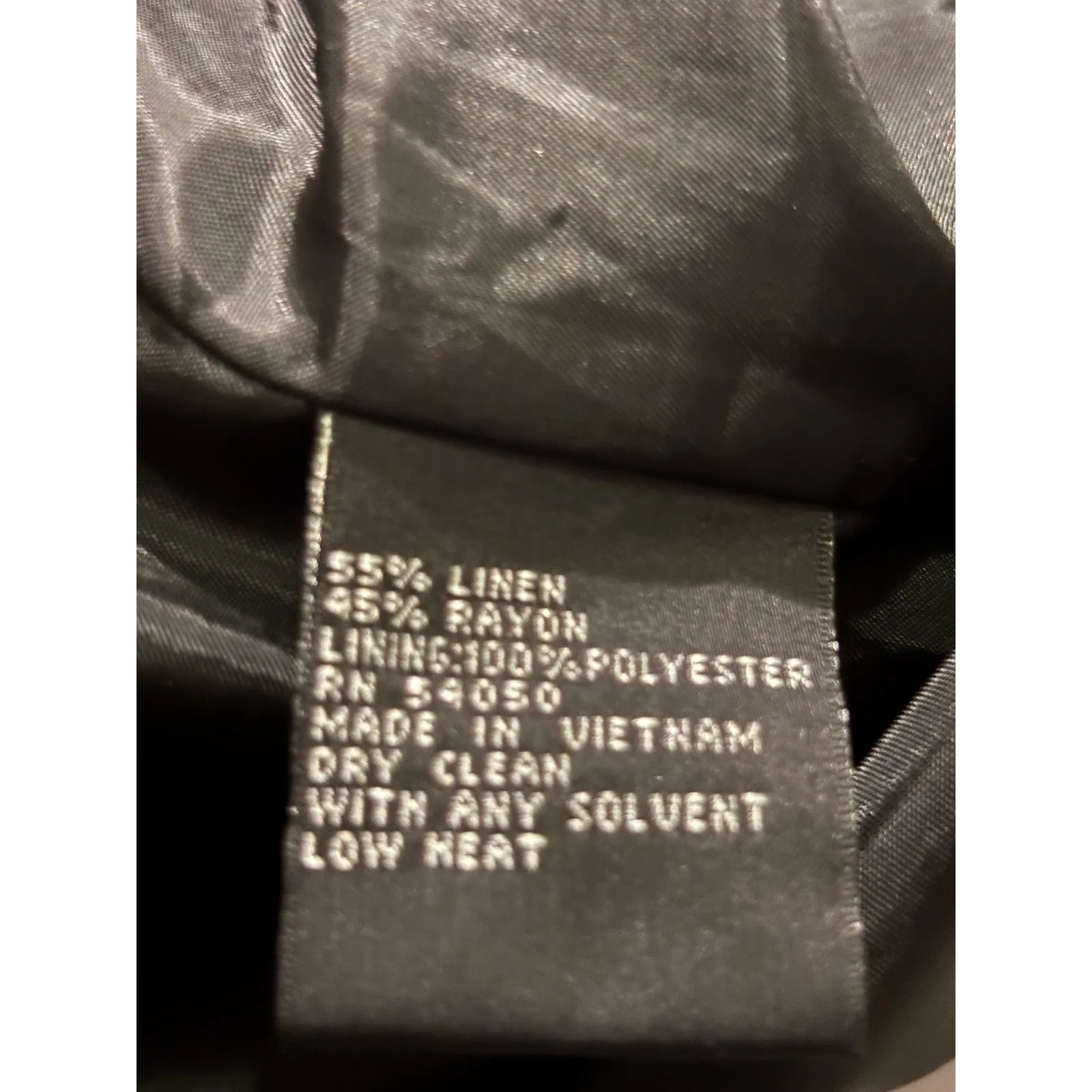 Women's Linen Blend Blazer Jacket Black Dry Clean Only Size 8 - Image 6