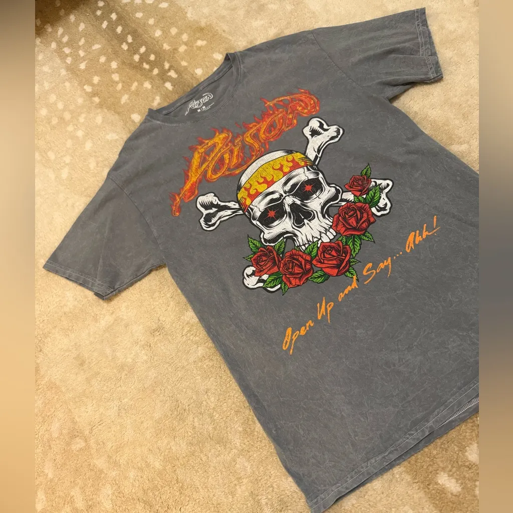 Poison October 1988 open up and say… ah! Grey Tour t - Image 3